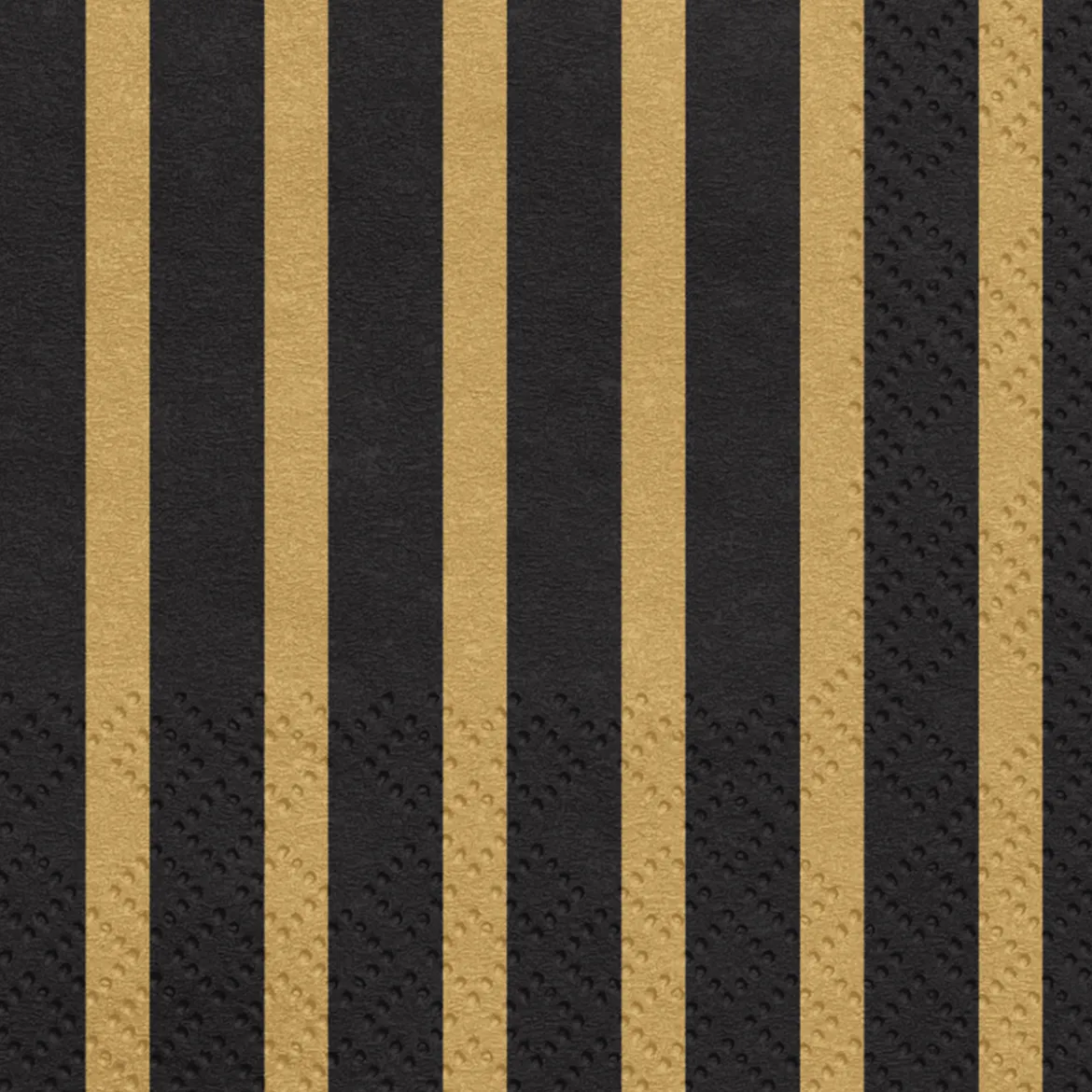 Serviette Streifen schwarz gold 33x33cm 3lagig 20 Stück