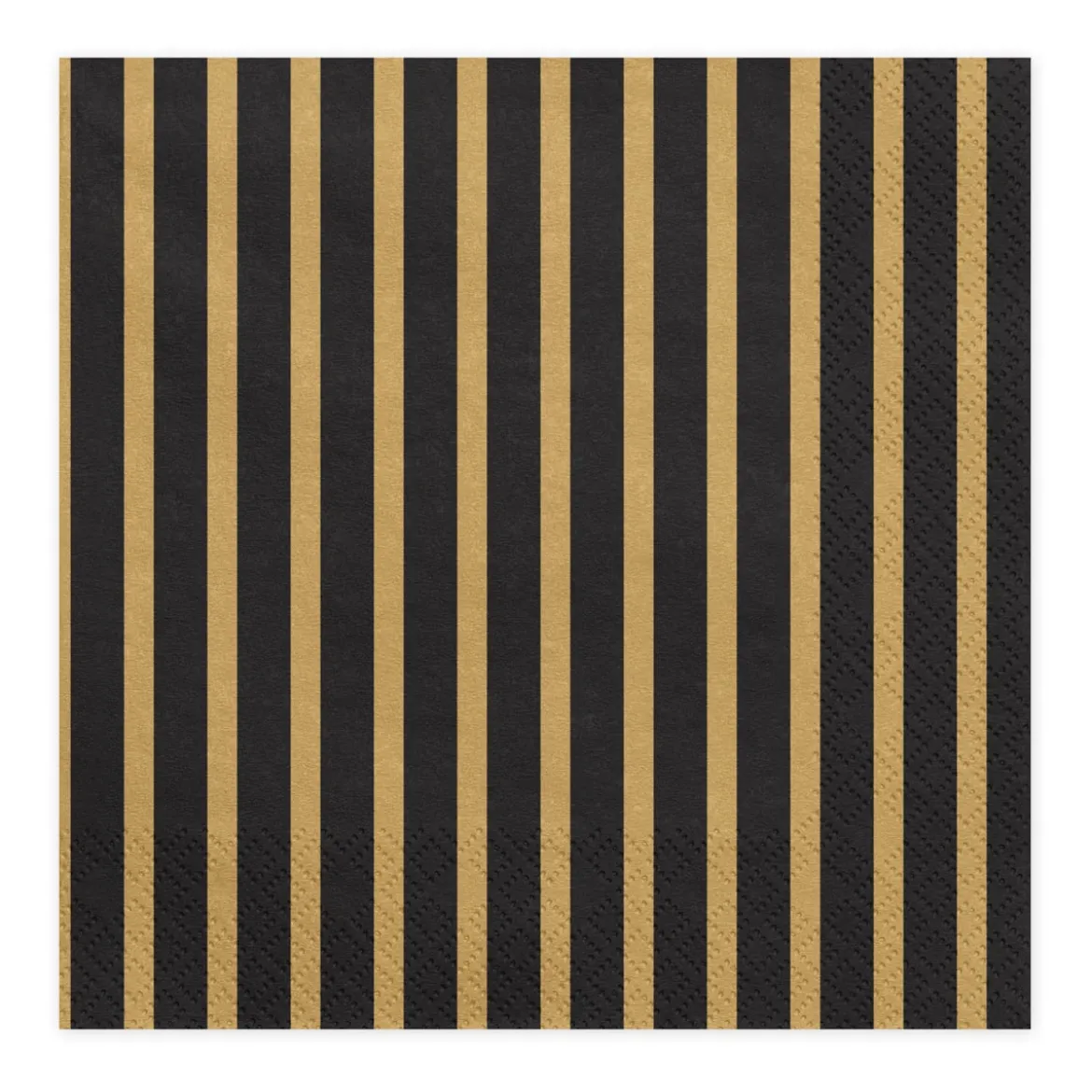 Serviette Streifen schwarz gold 33x33cm 3lagig 20 Stück
