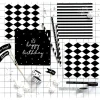 Serviette Streifen schwarz weiß 33x33cm 3lagig 20 Stück