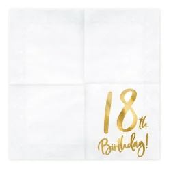 Serviette 18th Birthday weiß gold 33x33cm 3lagig 20 Stück
