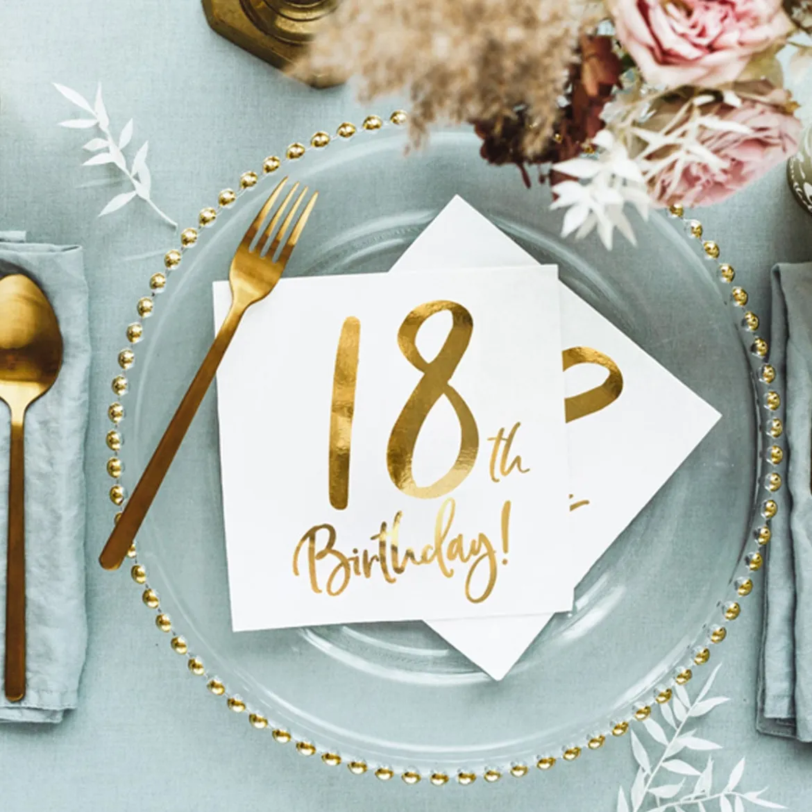Serviette 18th Birthday weiß gold 33x33cm 3lagig 20 Stück