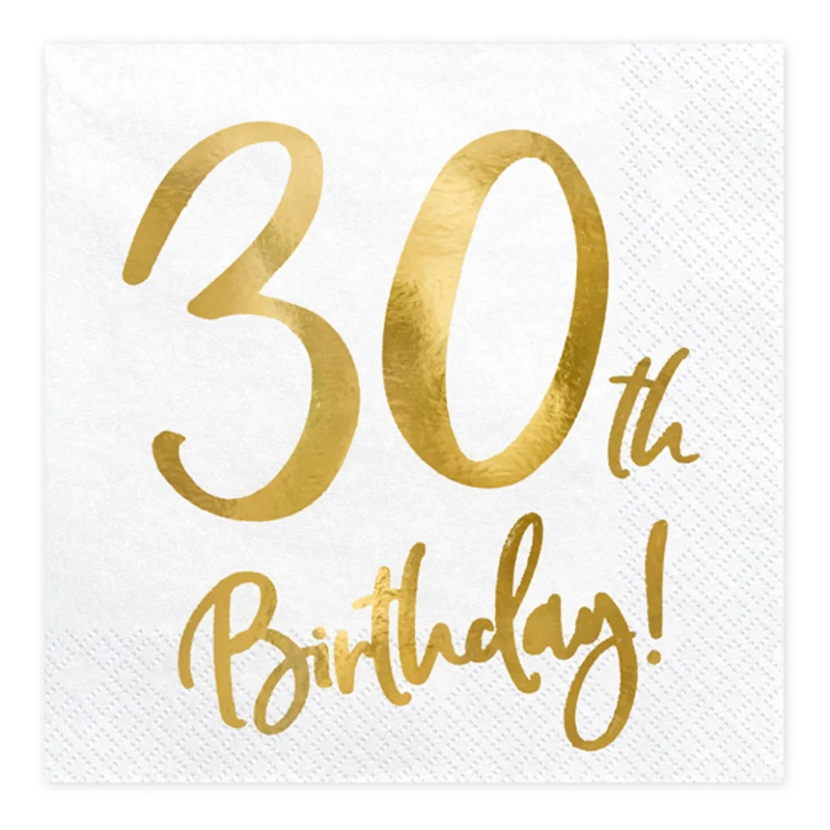 Serviette 30th Birthday weiß gold 33x33cm 3lagig 20 Stück