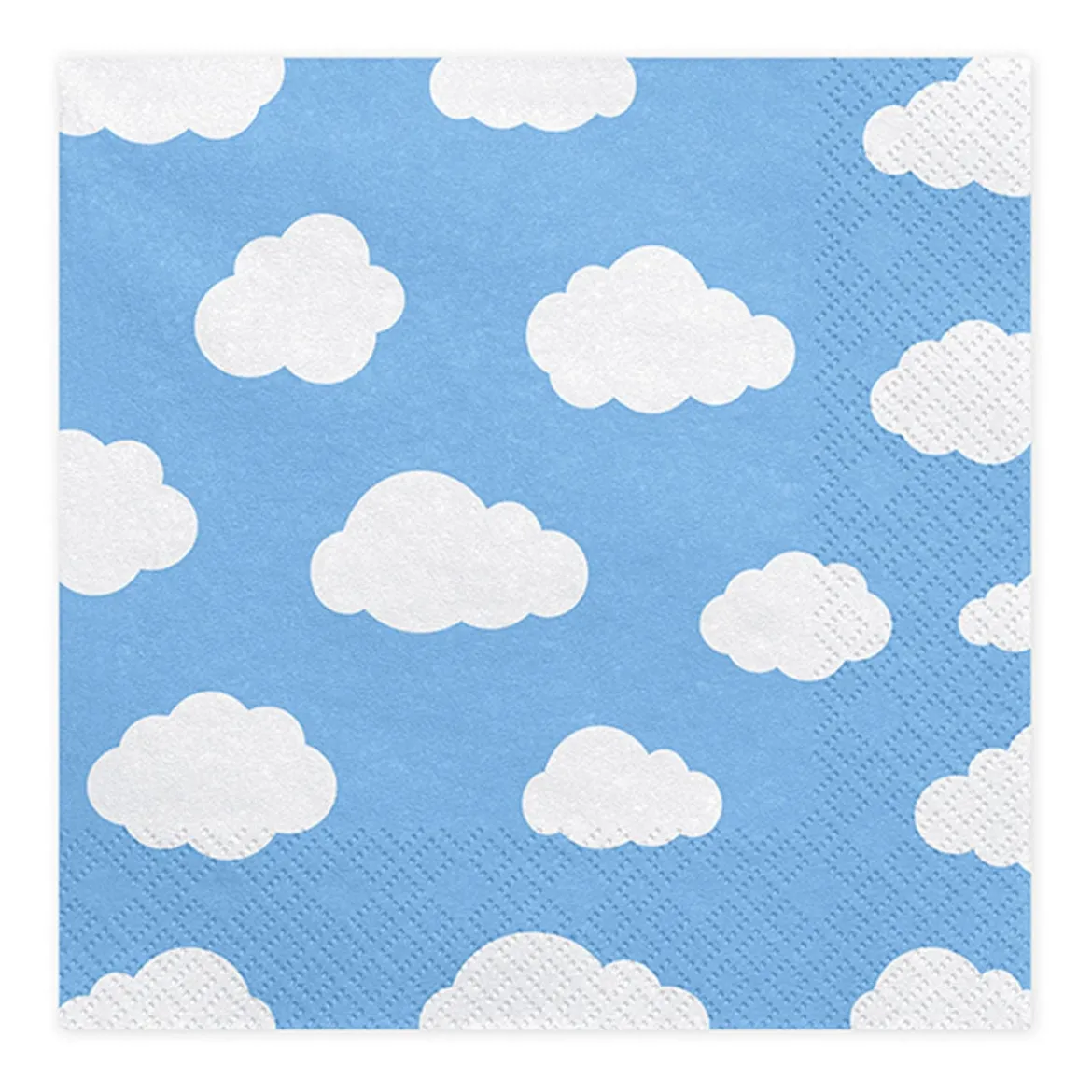 Serviette Wolken hellblau weiß 33x33cm 3lagig 20 Stück