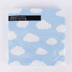 Serviette Wolken hellblau weiß 33x33cm 3lagig 20 Stück