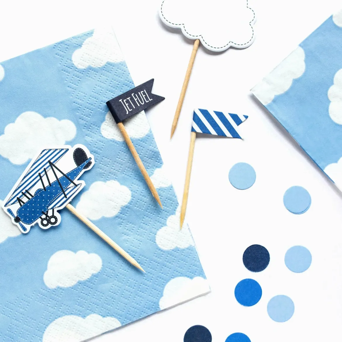 Serviette Wolken hellblau weiß 33x33cm 3lagig 20 Stück