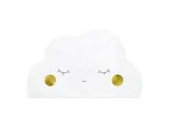 Serviette Wolke weiß gold 32x19cm 3lagig 20 Stück