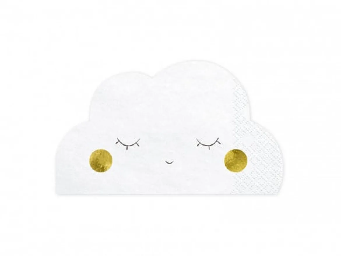 Serviette Wolke weiß gold 32x19cm 3lagig 20 Stück
