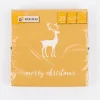 Serviette X-MAS Deer Merry Christmas Hirsch gelb weiß 33x33cm 3lagig 20 Stück