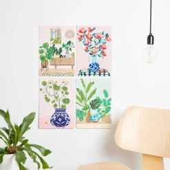 Set für Malen nach Zahlen Motiv Kamelie rosa grün 26x37cm von Rico Design