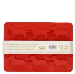 Silikon Eiswürfelform Dackel Sausage Dog rot von Rex London