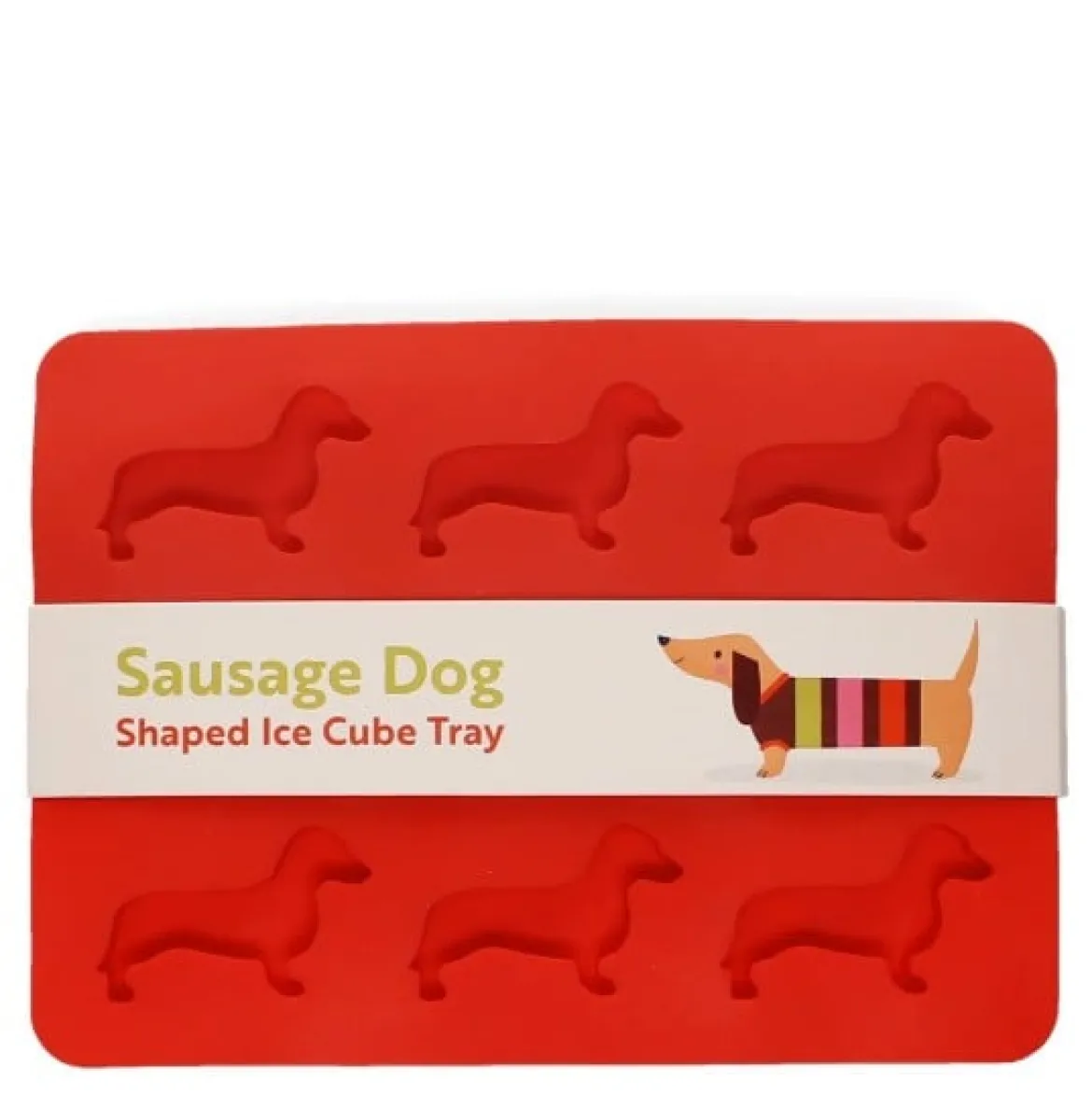 Silikon Eiswürfelform Dackel Sausage Dog rot von Rex London