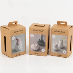 Silikonform Kerzenhalter gerillt 2 Stk zum Gießen von Gips, Beton & Harz von Creativ Company