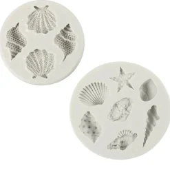 Silikonform 2 Stk mit 11 maritimen Mini-Formen mit 1-2cm Durchmesser von Creativ Company