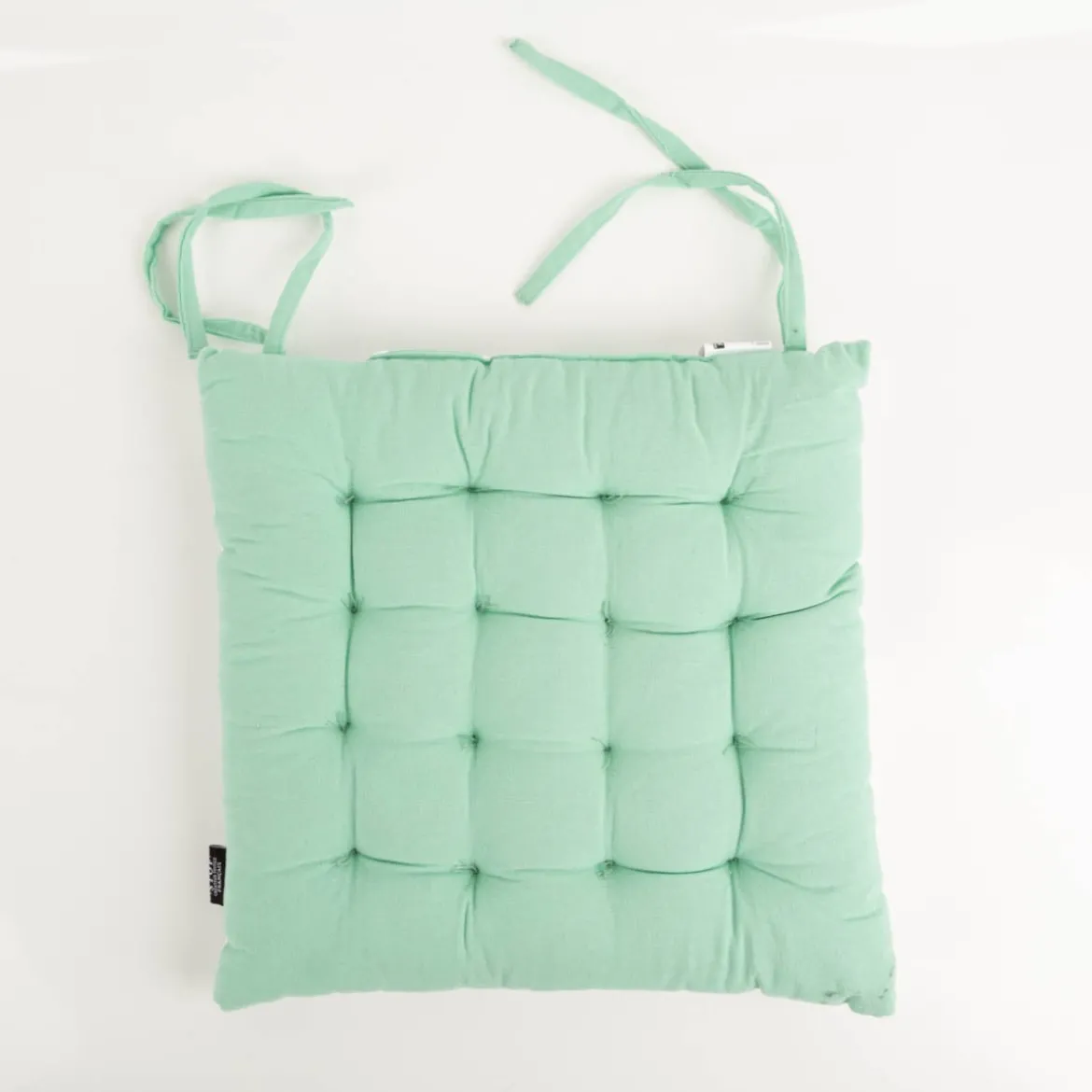 Sitzkissen mit Bindebändern zweiseitig Streifen mint weiß 38x38cm