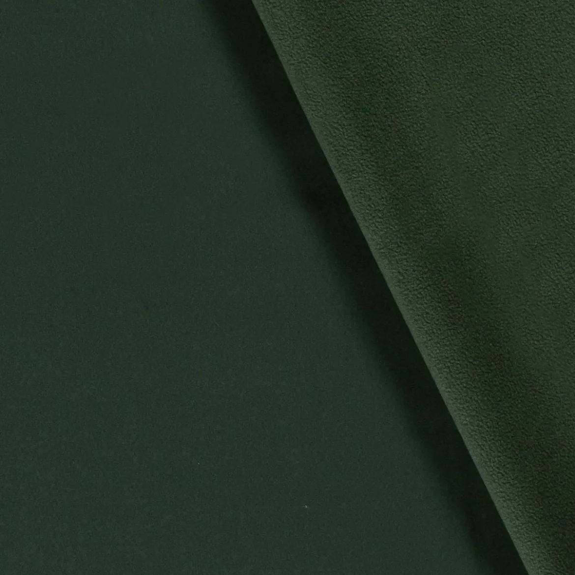 Softshell Stoff mit Fleece Innenseite einfarbig dunkelgrün 1,45m Breite