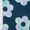 Softshell Stoff mit Fleece-Rückseite Digital Flowers petrolblau 148cm Breite