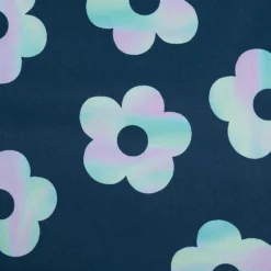 Softshell Stoff mit Fleece-Rückseite Digital Flowers petrolblau 148cm Breite