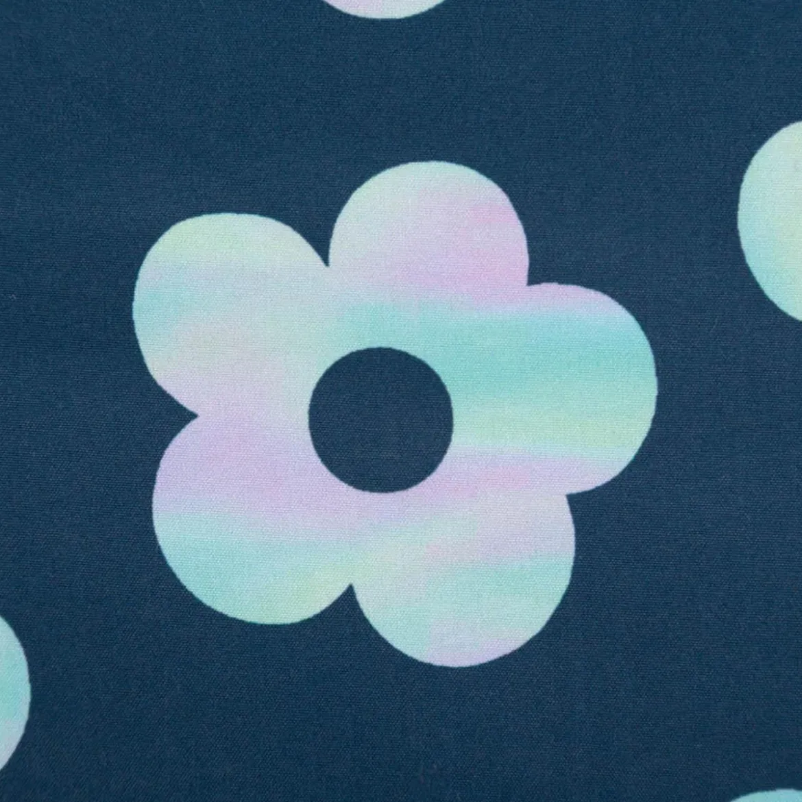 Softshell Stoff mit Fleece-Rückseite Digital Flowers petrolblau 148cm Breite