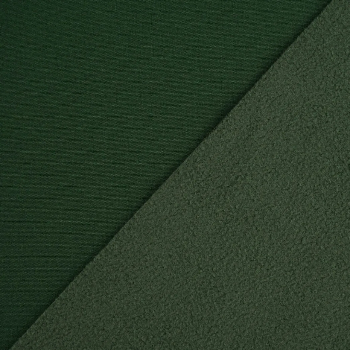 Softshell Stoff Outdoor Fleece-Rückseite uni Dunkelgrün 144cm Breite