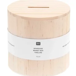Spardose aus Holz zum selbst gestalten 10x10x10cm von Rico Design