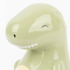 Spardose Dinosaurier T-Rex aus Steinzeug grün 10x14x12cm von Sass & Belle