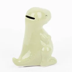 Spardose Dinosaurier T-Rex aus Steinzeug grün 10x14x12cm von Sass & Belle