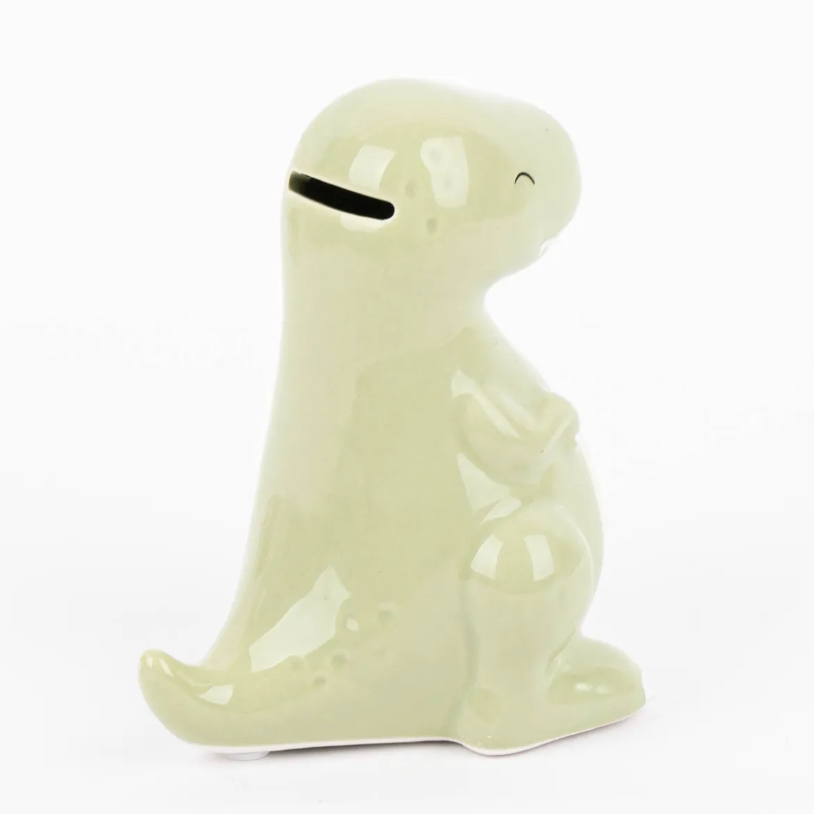 Spardose Dinosaurier T-Rex aus Steinzeug grün 10x14x12cm von Sass & Belle