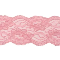 Spitze elastisch Blumen altrosa Meterware Breite: 9,5cm