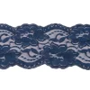 Spitze elastisch Blumen dunkelblau Meterware Breite: 9,5cm