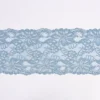 Spitze elastisch Blumen Meterware hell jeansblau Breite: 15cm