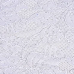 Spitze elastisch Blumen Meterware weiß Breite: 15cm