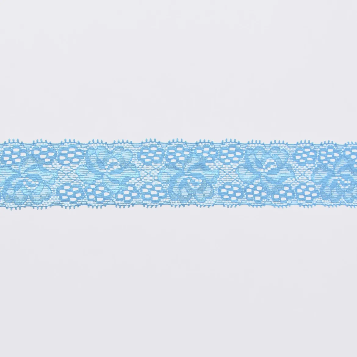 Spitze elastisch Blumen Meterware türkis Breite: 3cm