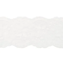 Spitze elastisch Blumen wollweiß Meterware Breite: 9,5cm
