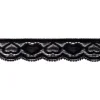 Spitze Elastisch schwarz Herzen Meterware Breite: 3,5cm
