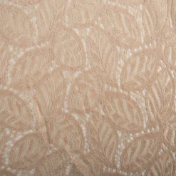 Spitze mit Chenille Blätterdessin Meterware beige 150cm breit