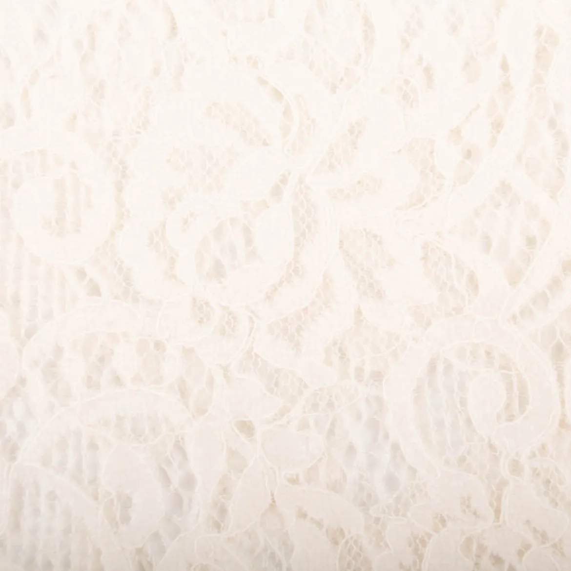 Spitze mit Chenille Meterware wollweiß floral 150cm breit