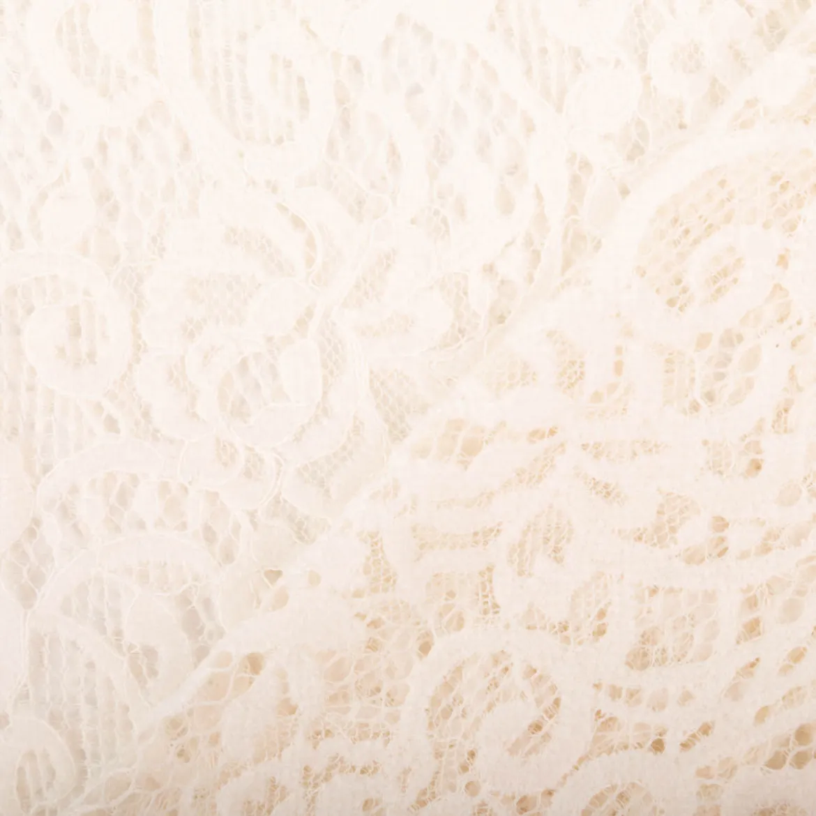 Spitze mit Chenille Meterware wollweiß floral 150cm breit