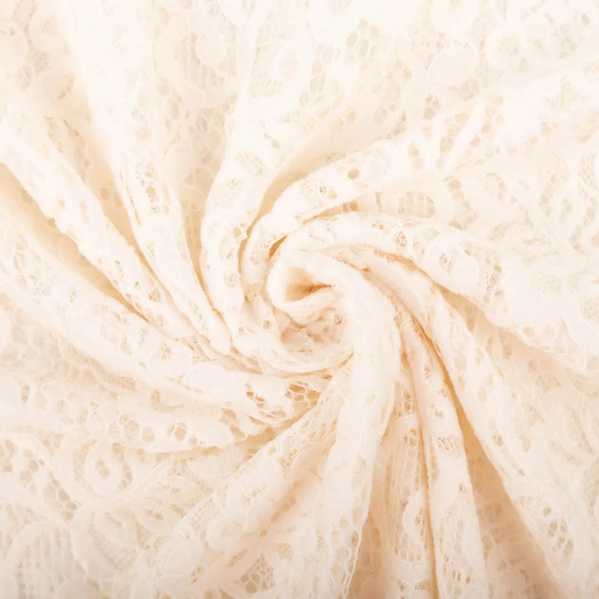 Spitze mit Chenille Meterware wollweiß floral 150cm breit