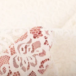 Spitze mit Chenille Meterware wollweiß floral 150cm breit