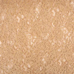 Spitze mit Chenille Meterware floral camel 150cm breit