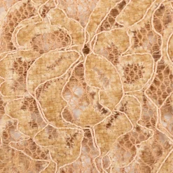 Spitze mit Chenille Meterware floral camel 150cm breit