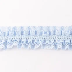 Spitzenband Gummiband Spitze elastisch hellblau Breite: 4cm