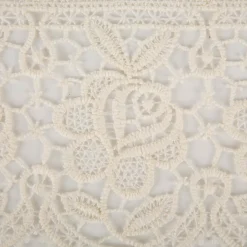 Spitzenborte Häkelborte Makramee Blumen natur 18cm breit