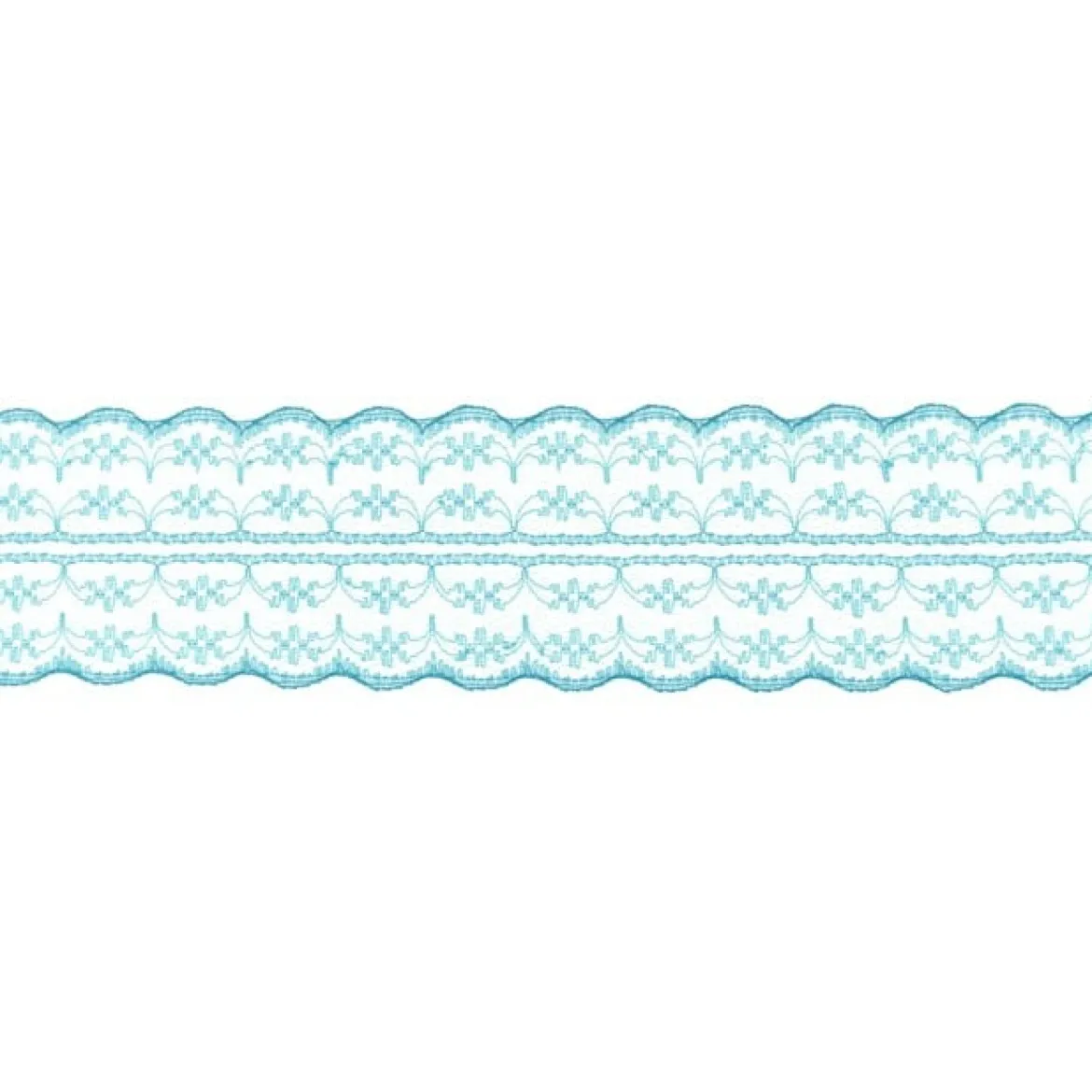 Spitze Spitzenborte Spitzenband Tüllspitze Meterware aquablau Breite: 4,8cm