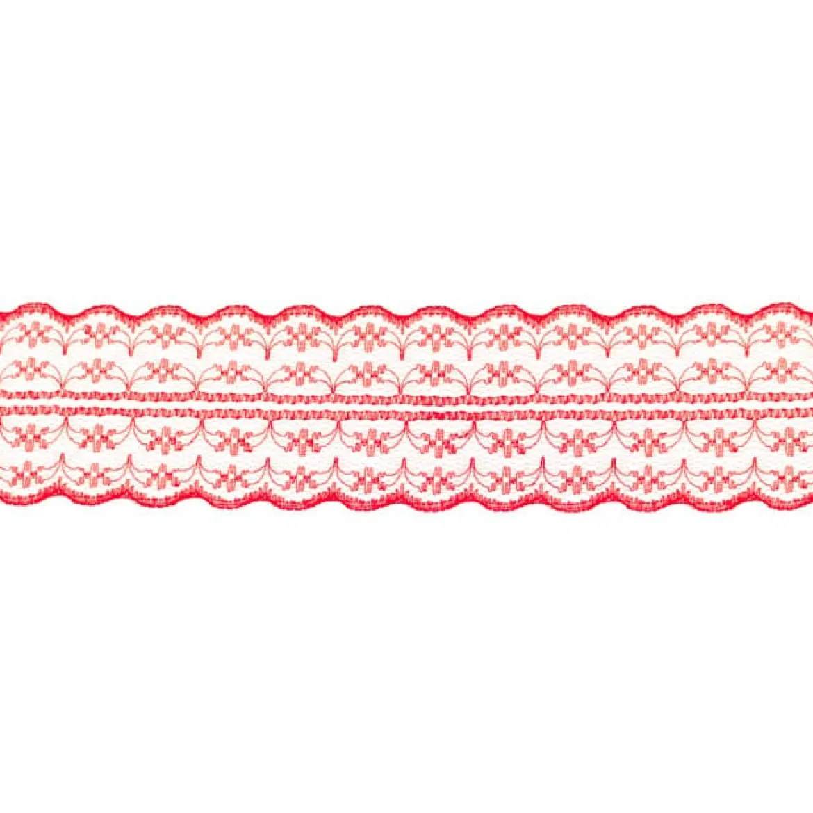 Spitze Spitzenborte Spitzenband Tüllspitze Meterware rot Breite: 4,8cm