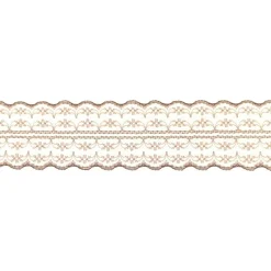 Spitze Spitzenborte Spitzenband Tüllspitze Meterware braun Breite: 4,8cm