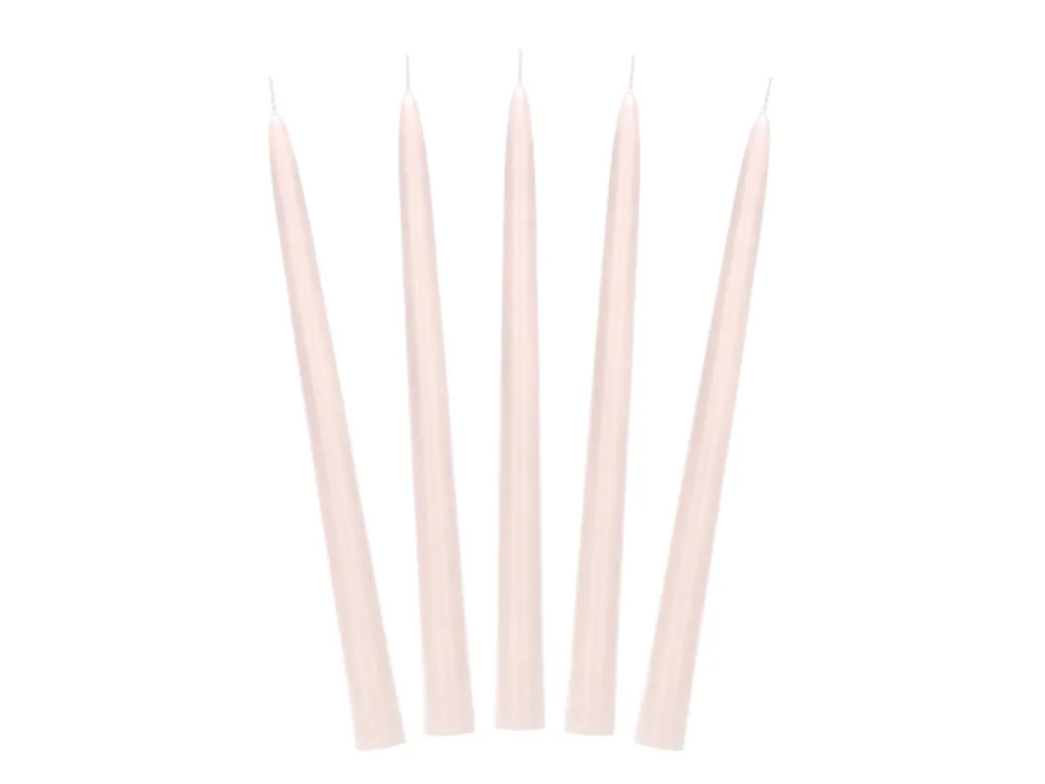 Stabkerzen Kerze 10 Stück matt nude beige 24x2cm