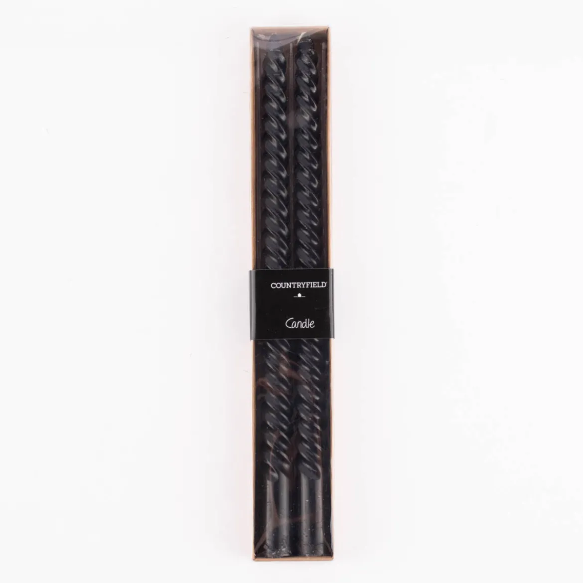 Stabkerzen Twisted einfarbig schwarz 2 Stück 30x2cm