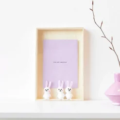 4 Stück Dekofigur Pompom Hasen weiß 2,5x6cm von Rico Design