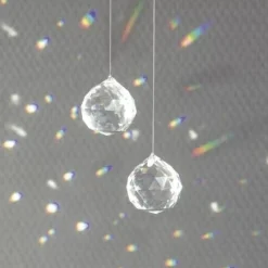 2 Stück Dekohänger Sonnenfänger aus Brosilikatglas 3x3,5cm